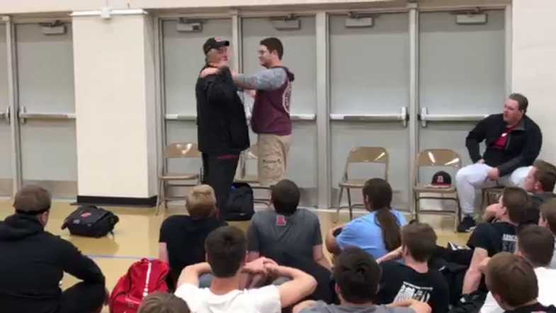 WISN12News's tweet photo. Arrowhead track coach teaches team dance lesson for prom https://t.co/b08FdQ3kGD https://t.co/qW2PLbf1Fv