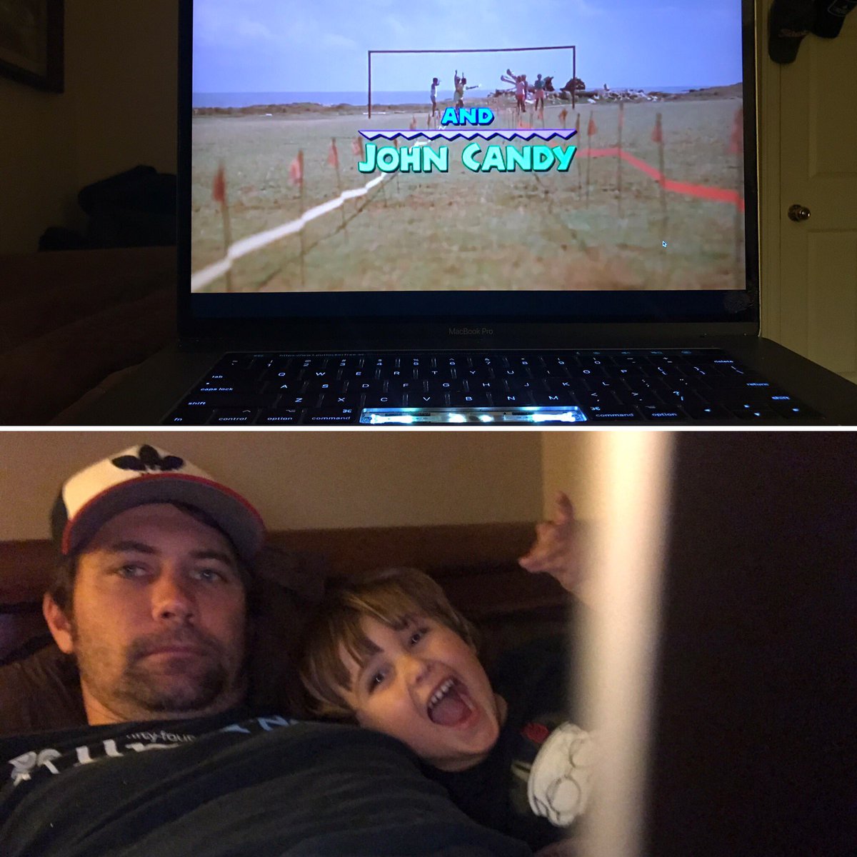 bwebb_actor's tweet image. Introducing the young buck to a classic! #lifeisgood #bestpartoflife #lovemyboy #classicfilms #johncandy #coolrunnings