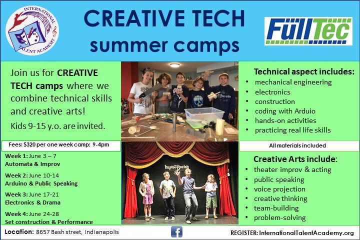 fulltecinc's tweet image. Creative Tech Summer Camps
