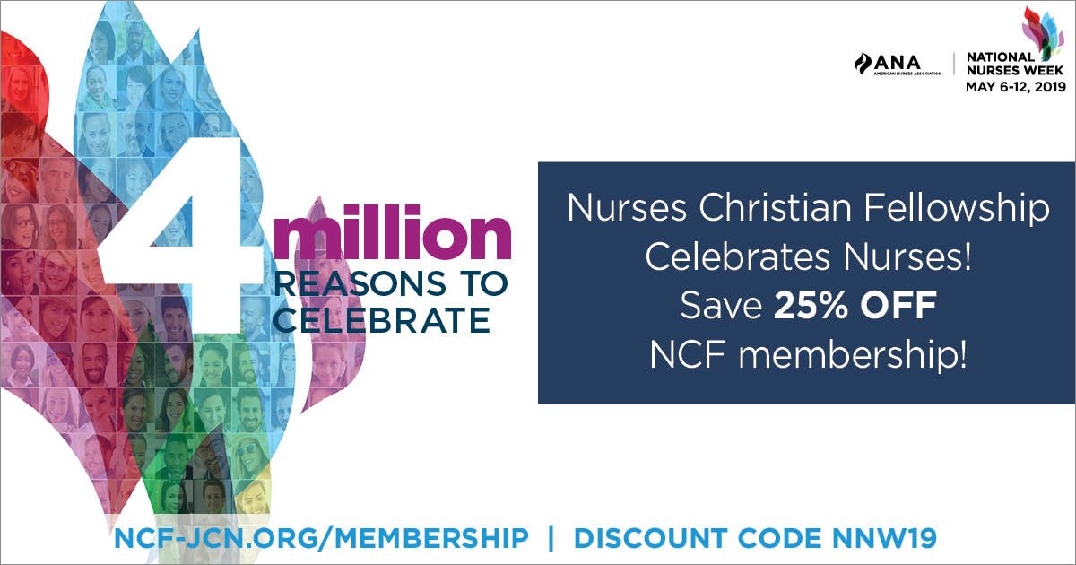 NCF celebrates nurses by offering 25% off membership for #NationalNursesWeek! Join today using discount code NNW19: ncf-jcn.org/membership/joi…