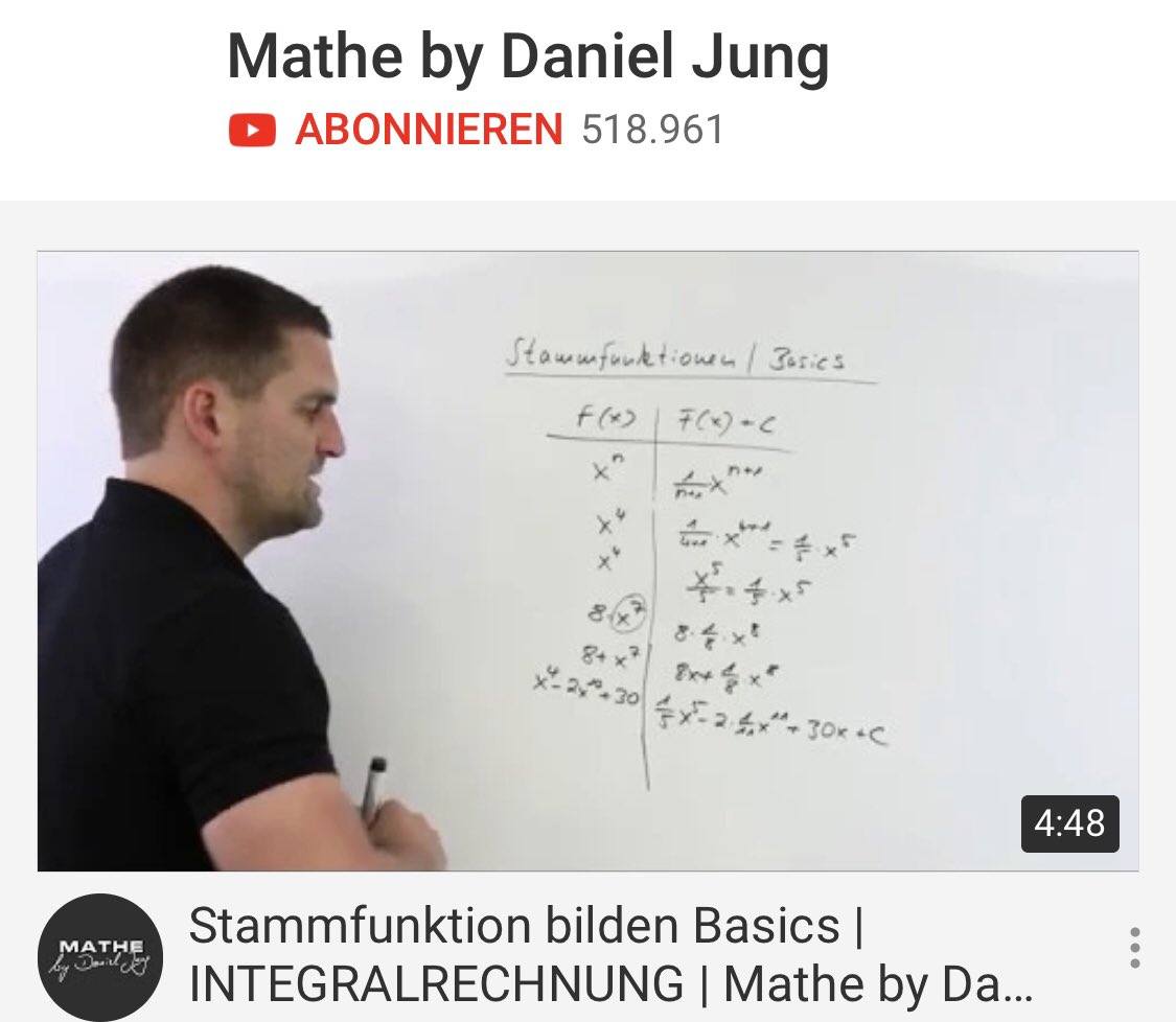 DanielJungEDU's tweet photo. Extra Tutorial heute zu Stammfunktionen Basics:
https://t.co/fGIb9KIQxW

Über 2200 Mathetutorials sortiert in über 100 Themenplaylists:
https://t.co/jOSYSeH1WB

#mathebydanieljung #mathetutorials https://t.co/mE1mVq7Ut6