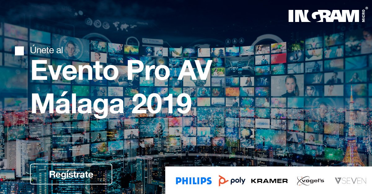 IngramMicroES's tweet image. #IngramProAV 
Te invitamos a disfrutar de una jornada de networking con partners de ProAV junto a los representates de los vendors: Philips, Poly, Kramer, Vogel&apos;s  y V7. 
El próximo jueves 16 de mayo en Málaga. Para más info y registro: 
us16.campaign-archive.com/?u=64eefa6b648…
#ProAV