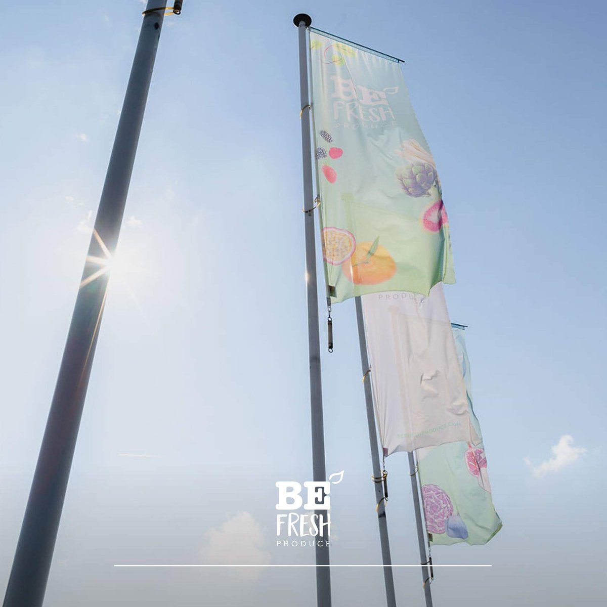 Our visitors are welcomed colorfully and cheerfully by our new flags.

#newcorporateidentity #behappy