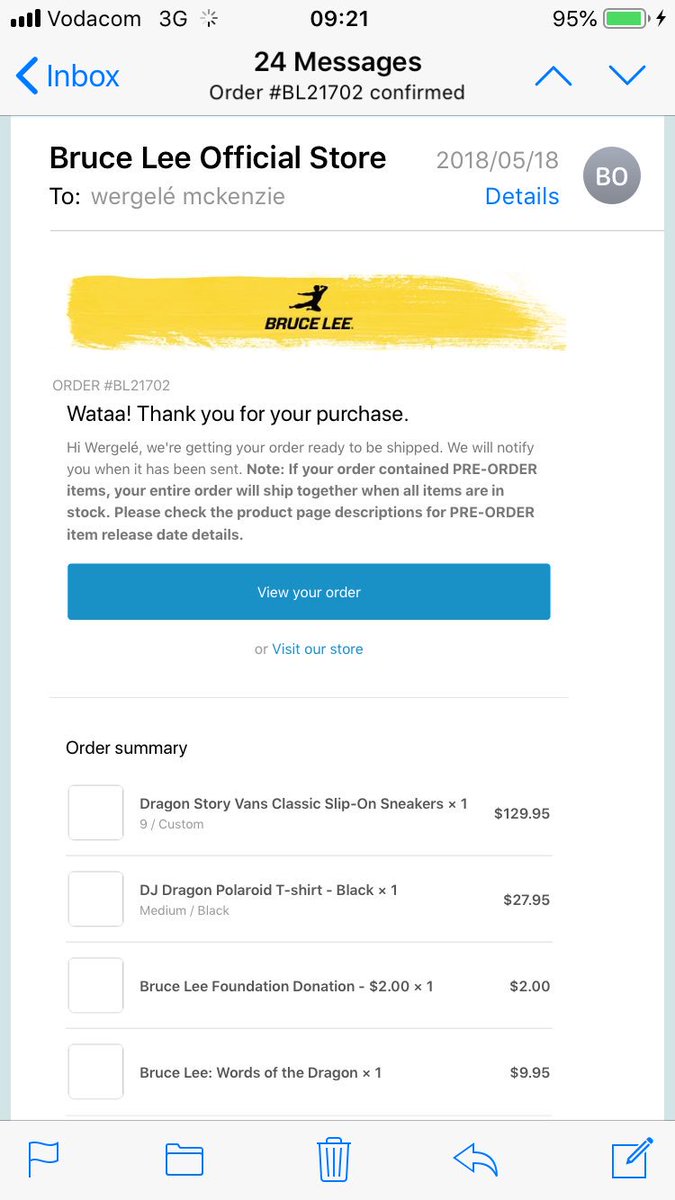 macksport's tweet image. @brucelee hi Shannon, hope you can assist? Still waiting for the slip_ons that I ordered a year ago. Received the other items i ordered. Your customer service has given me the run~around. It’s a blemish on your father’s proud legacy.
#WillNeverOrderAgain