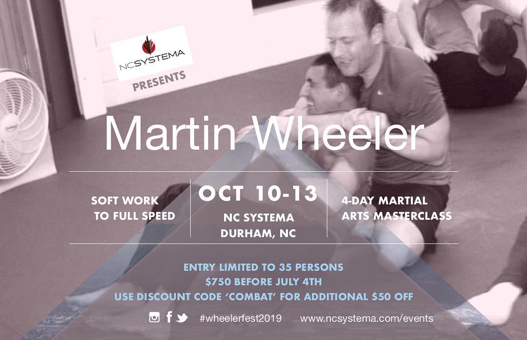 ncsystema's tweet photo. 4-Day Martin Wheeler Systema Intensive Masterclass with Martin Wheeler here in Durham NC, October 10-13. Only a few spaces still available! Sign up now: https://t.co/X861G62oky #systema #SystemaIntensive #systemaworkshop #MartinWheeler @AcademyWheeler #systematraining https://t.co/Q1QCLfdlX0