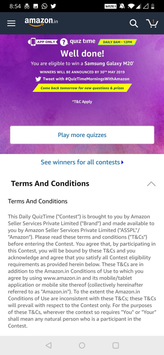 AggarwalShbham's tweet photo. #QuizTimeMorningsWithAmazon https://t.co/DVERay8wG9