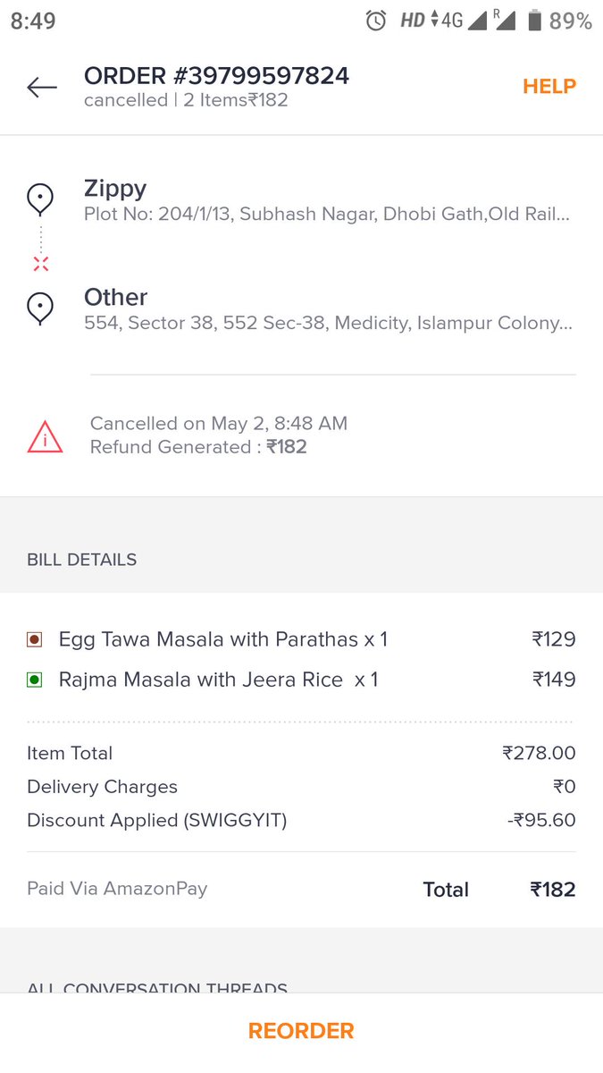 THASANT4's tweet photo. @swiggy_in https://t.co/i9bNsvw52K