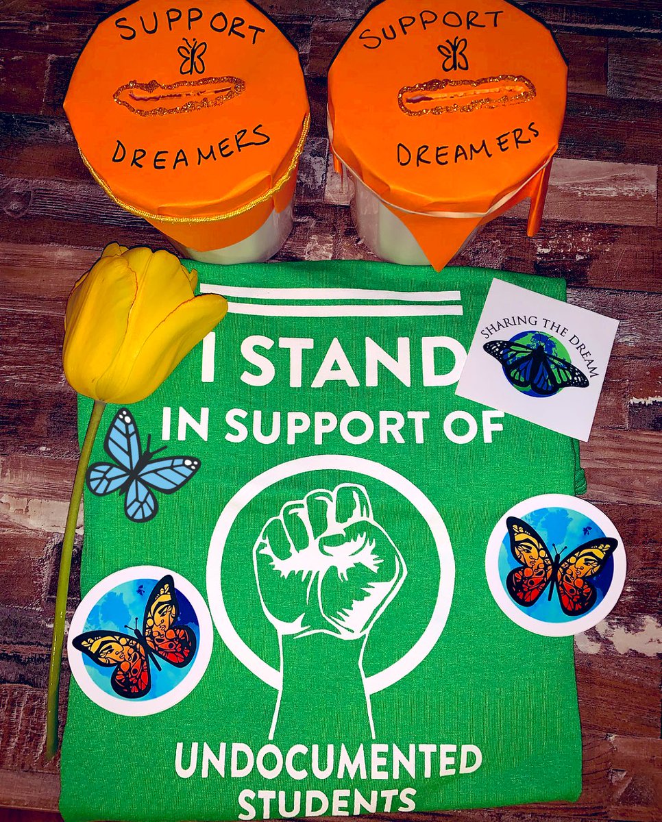 DreamersAllies's tweet photo. Hey #LeydenPride! Don’t forget to get a $15 shirt &amp; stickers before school or during lunch periods to wear on May 10th #ComingOutOfTheShadows. We will be collecting donations all week, support undocumented students in our community! 🦋 https://t.co/MATqJ87wje