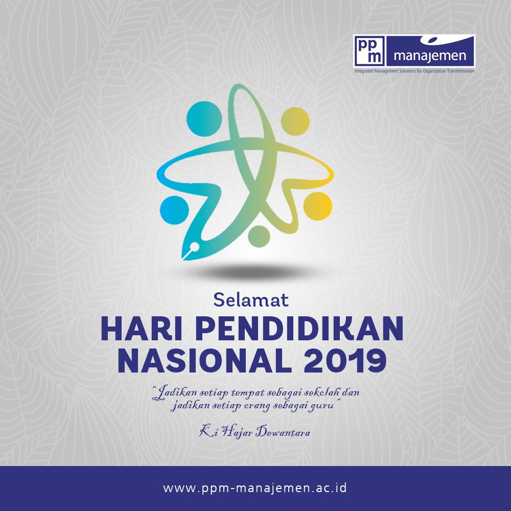 Menguatkan pendidikan Indonesia adalah tanggung jawab kita semua, karena setiap tempat adalah sekolah dan setiap orang adalah guru. Selamat Hari Pendidikan Nasional.

#ppmmanajemen
#haripendidikannasional2019