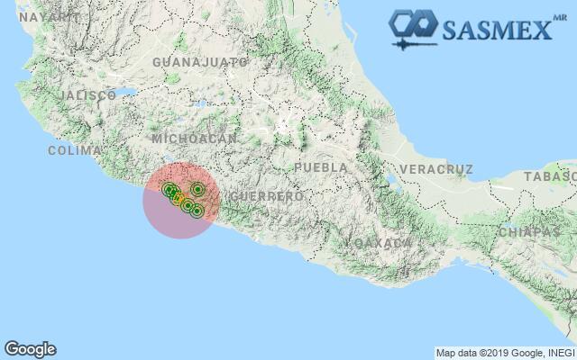 SASMEX's tweet image. #Sasmex al momento: posible zona epicentral, #TenemosSismo más información en sasmex.net @Sasmex