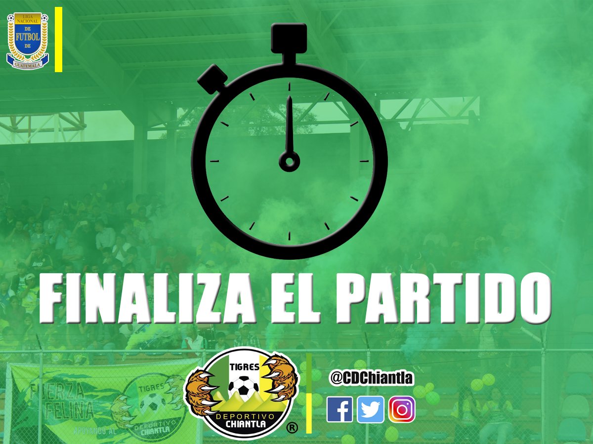 #TigresVSChivos
#ElTigreAVueltoARugir

¡A seguir rugiendo Tigres! 💚🔝🐯💛

🏆 J21 | #Clausura2019

⚽ FINALIZA EL PARTIDO

CD Chiantla (1) 🆚 <a href="/Xelaju_Oficial/">Club Xelaju MC</a> (1)

Luis <a href="/LuisNieves_11/">Luis Nieves</a> 43'

El objetivo no esta perdido, 90 minutos de vida o muerte. ¡VAMOS TIGRES!