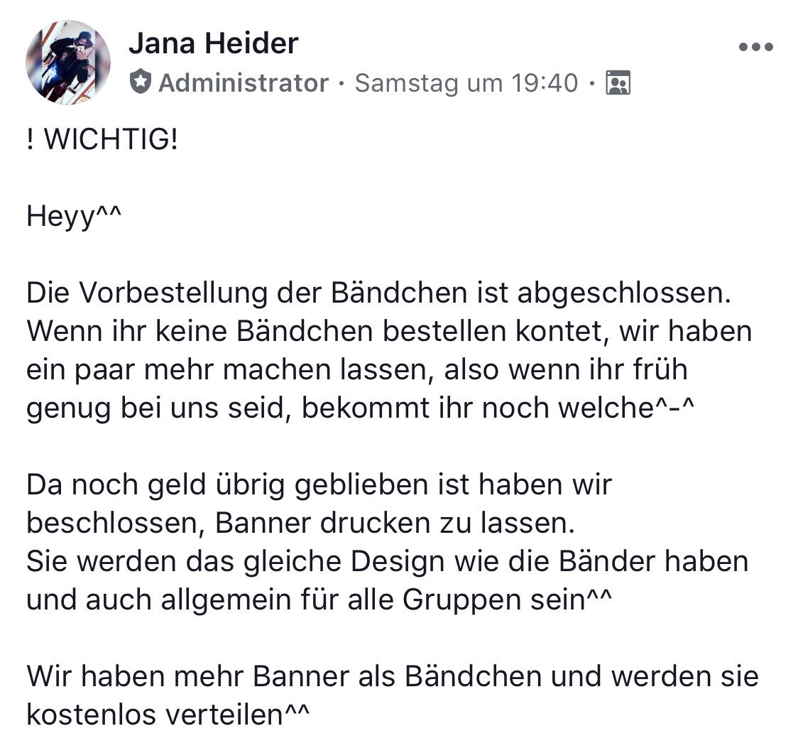 Stray Kids Germany In生 Projekte Big5 Facebook Jana Heider Projekt Konzert Bandchen Banner Wenn Ihr Bandchen Kaufen Wollt Konnt Ihr Sie Bei Ihr Noch Am Samstag Kaufen