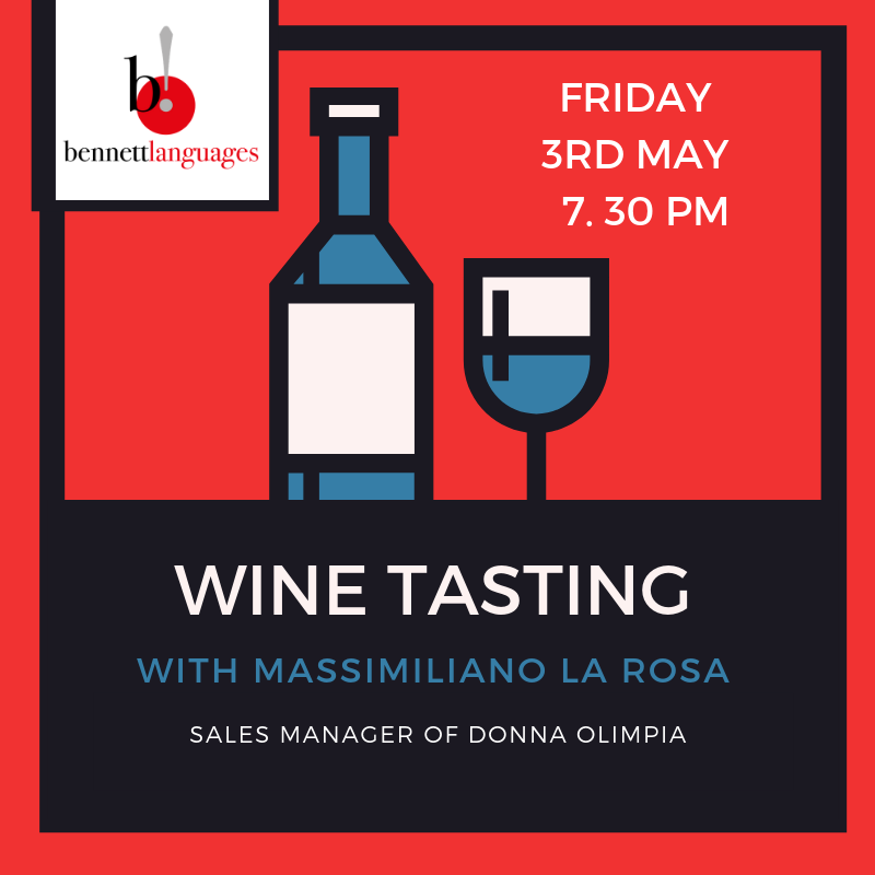 BennettLanguage's tweet photo. Vi ricordiamo l'appuntamento con la degustazione di vino in Inglese domani sera ore 19.30 sul terrazzo della scuola.
Che aspettate? https://t.co/kdtLioEy25