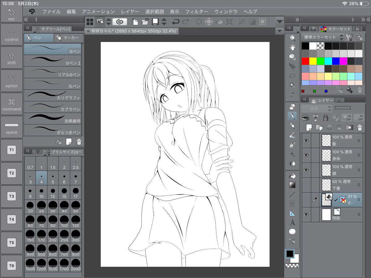 iPadでの初線画!(°▽°)
どうでしょうか……(-_-;) 