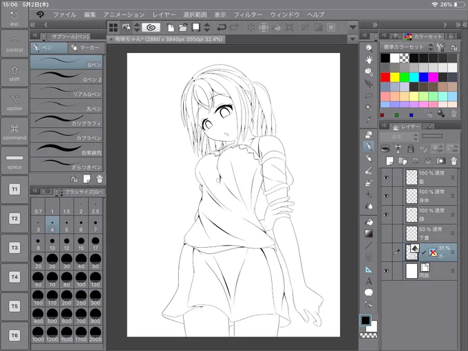 iPadでの初線画!(°▽°)
どうでしょうか……(-_-;) 