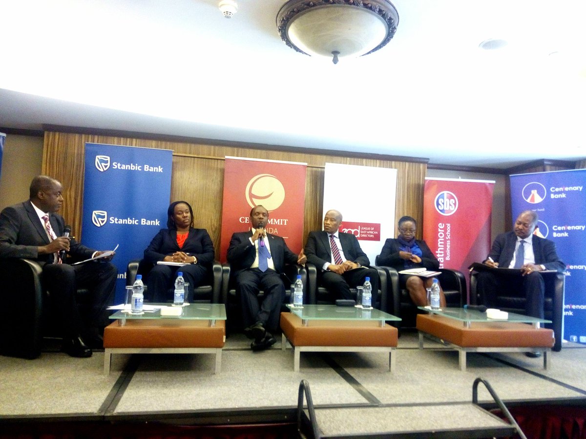 ceosummituganda's tweet photo. Now happening: An informative panel discussion on the state of board leadership in Uganda featuring @OduorMartinO @patrickbitature, Dr Winnie Kiryabwire, @SegomocoScheppers and chaired by Latimer Mukasa. #LEADLaunch https://t.co/cEazIGnAVs