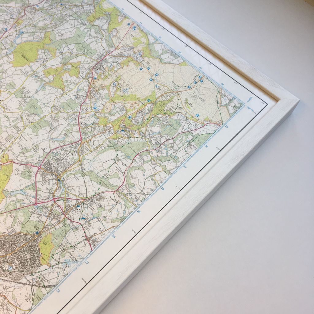 UckFramingCo's tweet image. An OS map framed in a contemporary white frame... #customframe #osmap #framedmap