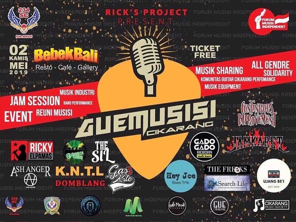 Hello guys malam ini kita ugal-ugalan di <a href="/BebekBaliLippo/">Bebek Bali Resto</a> banyak band keren disana, beer &amp; cemilannya Jg yahut.. so jgn Ampe gak dtg.. free ticket