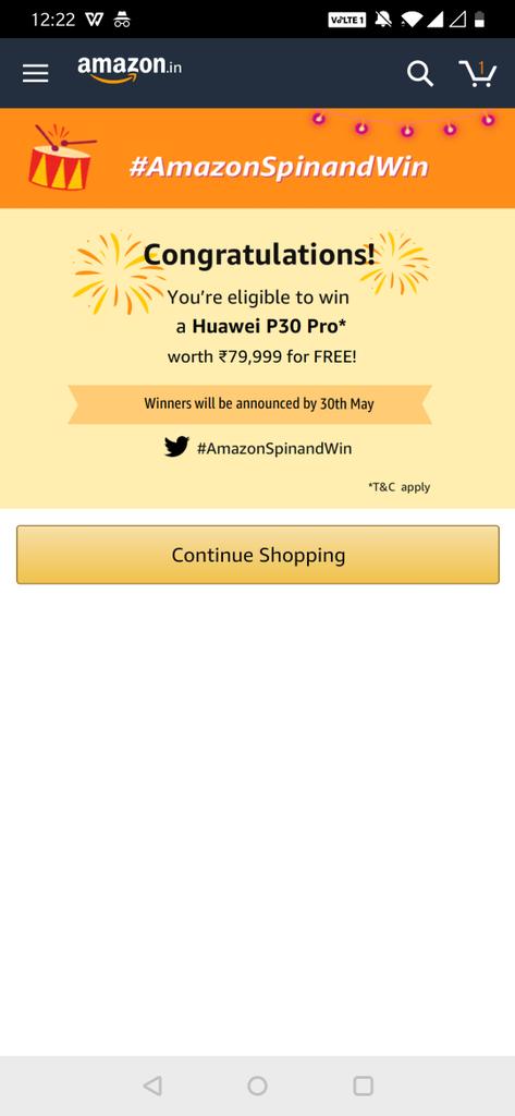 AggarwalShbham's tweet photo. #AmazonSpinandWin https://t.co/NuDRLy2F7L