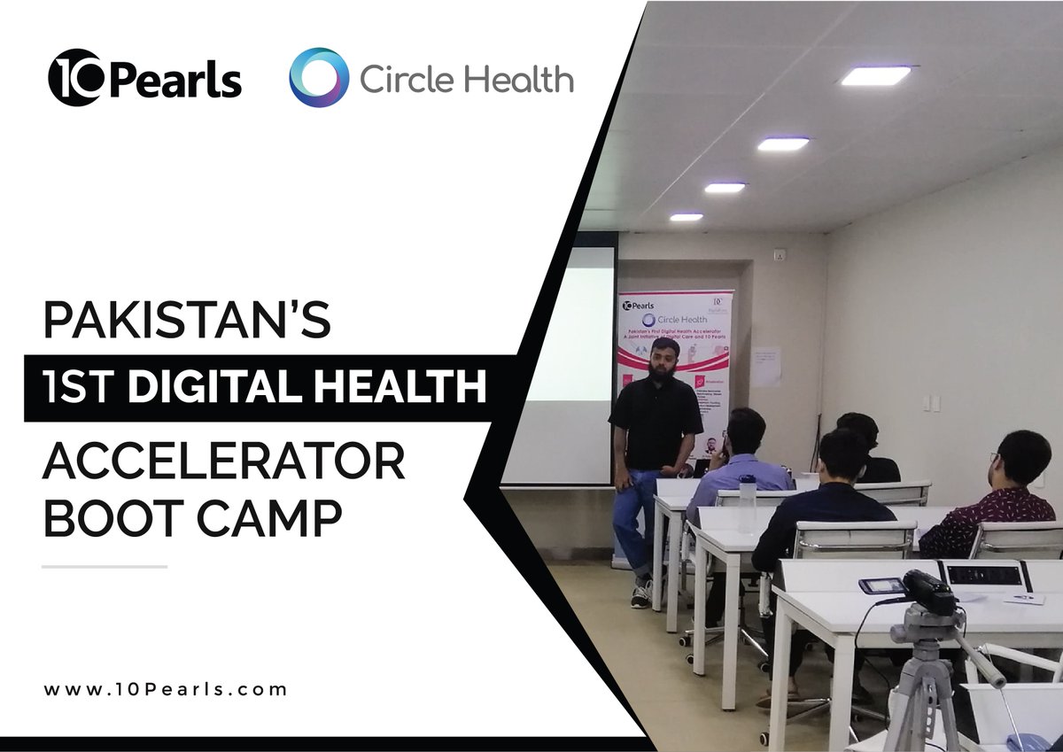 10PearlsPK's tweet photo. 10Pearls playing its pivotal role in revolutionizing healthcare through #CircleHealth - Pakistan’s 1st ever #DigitalHealthAccelerator . The accelerator kicked off with boot camps in which many health startups took part.
@DigitalCare1 @DrZaki @farahsadiq20 https://t.co/trbmPhuQ5V