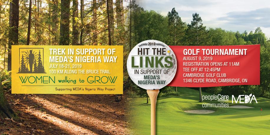 peopleCare_ca's tweet photo. So excited to kick-off @peopleCareInc’s annual fundraising to support MEDA’s Nigeria Way. Join other LTC leaders for our WW2G Trek in July or Hit the Links 2019 Golf Tournament in Aug. Details, sponsorship opportunities, register etc https://t.co/2FMizaA0Al https://t.co/nQzjKKTd3C
