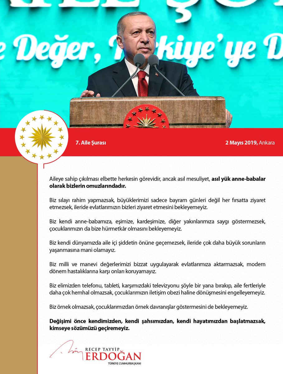 RTErdogan's tweet photo. Aileye sahip çıkmak, en başta anne ve babalar olarak bizlerin görevidir. https://t.co/ifMsfgGhFr
