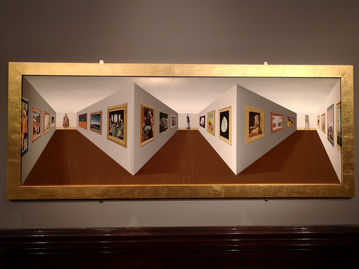 BMAG_MusMgr's tweet photo. Superduperspective by Birmingham born artist Patrick Hughes is back on display @BM_AG This work of art is a must see in person - it will have you completely mesmerized! #reverseperspective #superduperspective https://t.co/Ql0FglnoD1