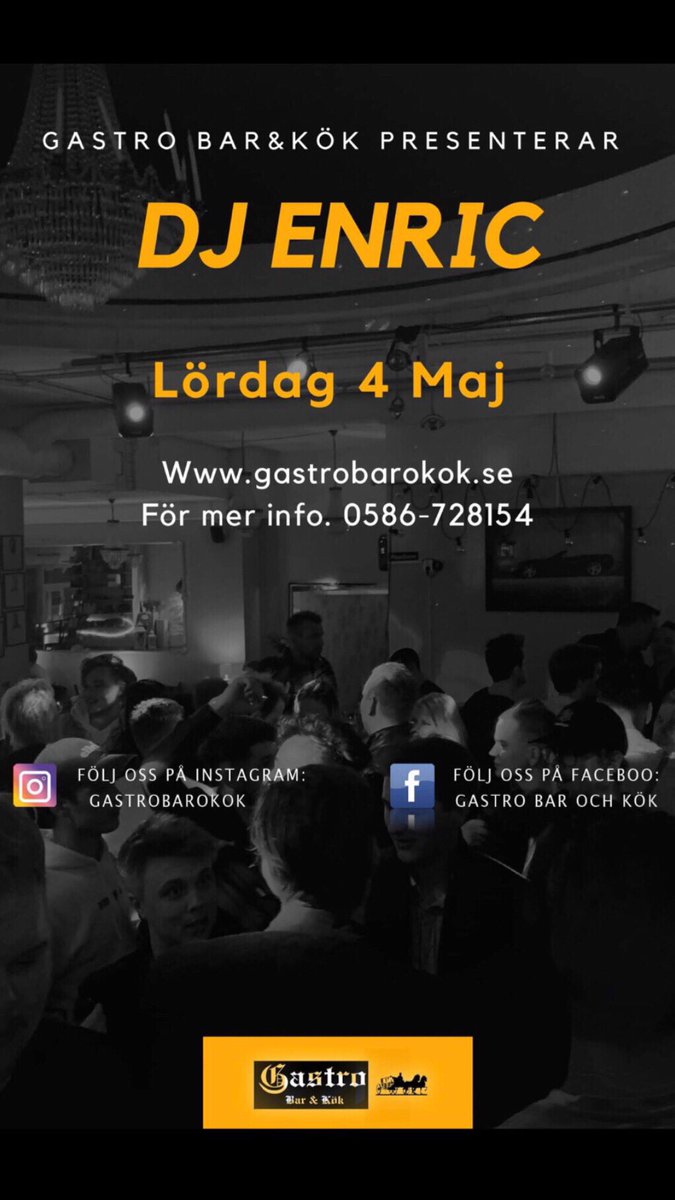 sandrasanebo's tweet photo. Händer på Gastro i helgen 3-4 maj. 
Fredag: Lunch 11.30-13.30.
AW med räkfrossa 16-20.
Deejay TOBBELITO 22-02 stooort dansgolv. 
Lördag: middag från 18.00 
DJ ENRIC 22-02.
Boka ditt bord på 0586-728154. https://t.co/kkHJys640T
