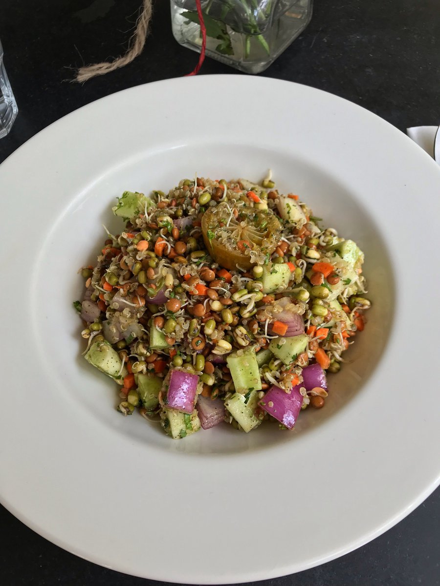 You should try a good salad from time to time. Not just to have that balance, but also because it feels so good! 📷- Indian Sprout and Quinoa Salad at The Village Shop. A hidden gem in the bylanes of Bandra. #Yummitment #Thevillageshop #Salad #Sprouts #Quinoa #Mumbai