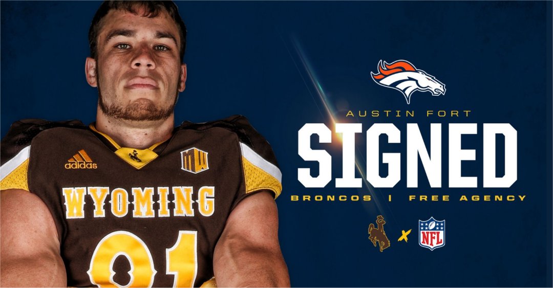 Our first Falcon in the NFL! Univ. of Wyoming TE Austin Fort has signed a free-agent contract w/Denver Broncos. Austin, nephew of English teacher Eileen Price, attended SSES through 8th grade before his family moved to Wyoming, but he'll always be a Falcon! Congrats, Austin!