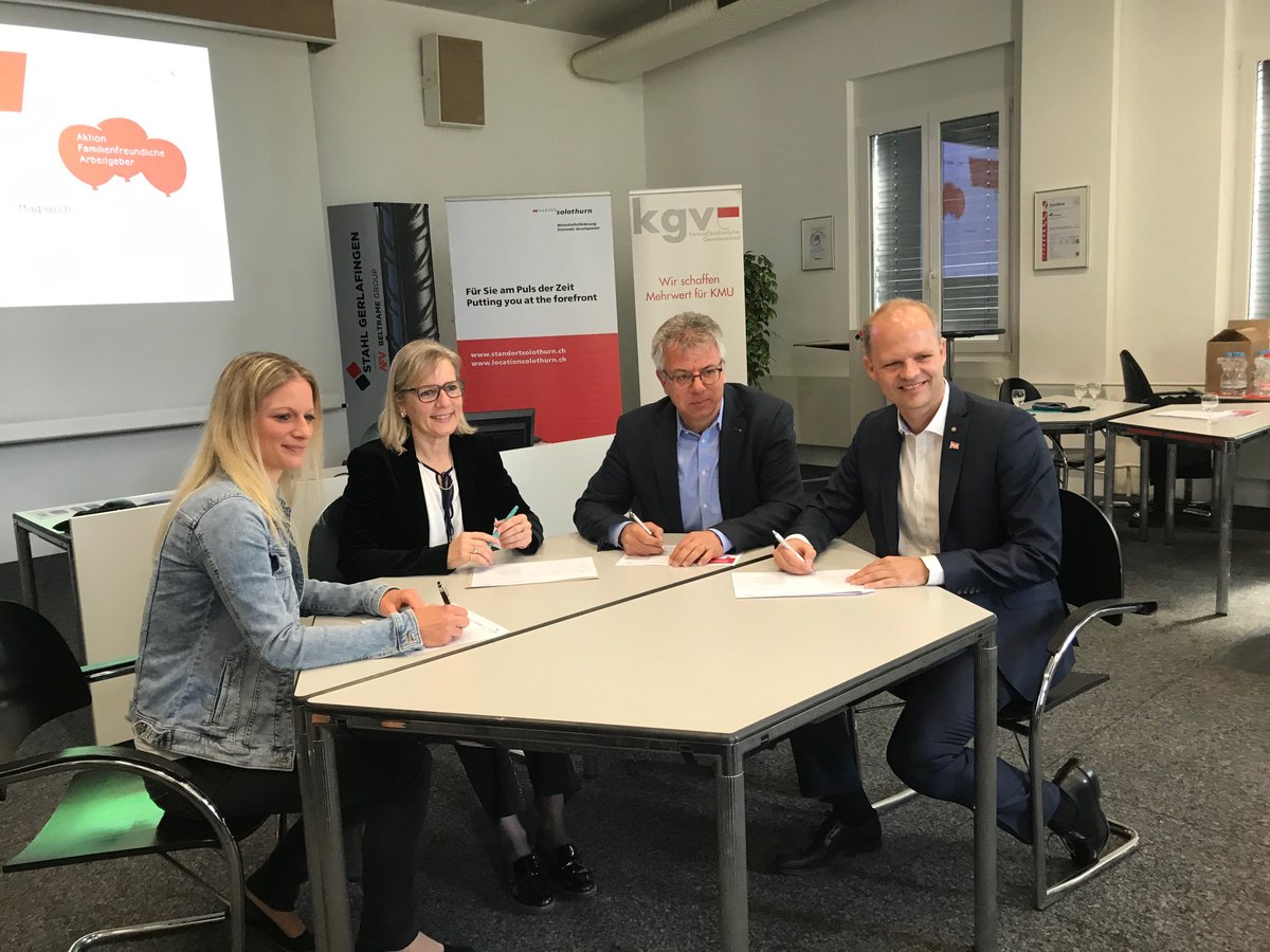 Die Aktion Familienfreundliche Arbeitgeber ffag.so.ch ist lanciert. Kanton, Wirtschaftsverbände und der Verein Kindertagesstätten Kanton Solothurn engagieren sich gemeinsam für familienfreundliche Rahmenbedingungen. @sohk_ch <a href="/kgvSolothurn/">KGV Solothurn</a>