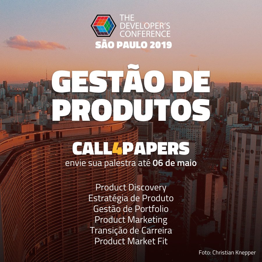 Danielakeller's tweet image. In July we will have the The Developers Conference at Sao Paulo. We are coordinating the Track of Product Management, one of the tracks with the biggest audience of every event.

If you are interested in sharing your knowledge submit your talk for Call For Papers until May 6 :D