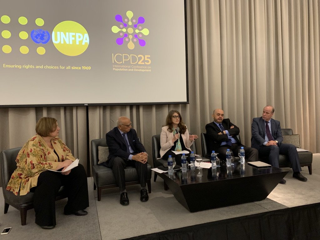 The global #aid architecture is changing. #privatesector is increasingly taking over from #governments and we see an increase in  #innovativefinancing solutions says  at the high level panel of the #ICPD25 and #UNFPA50 commemoration in #Dubai.