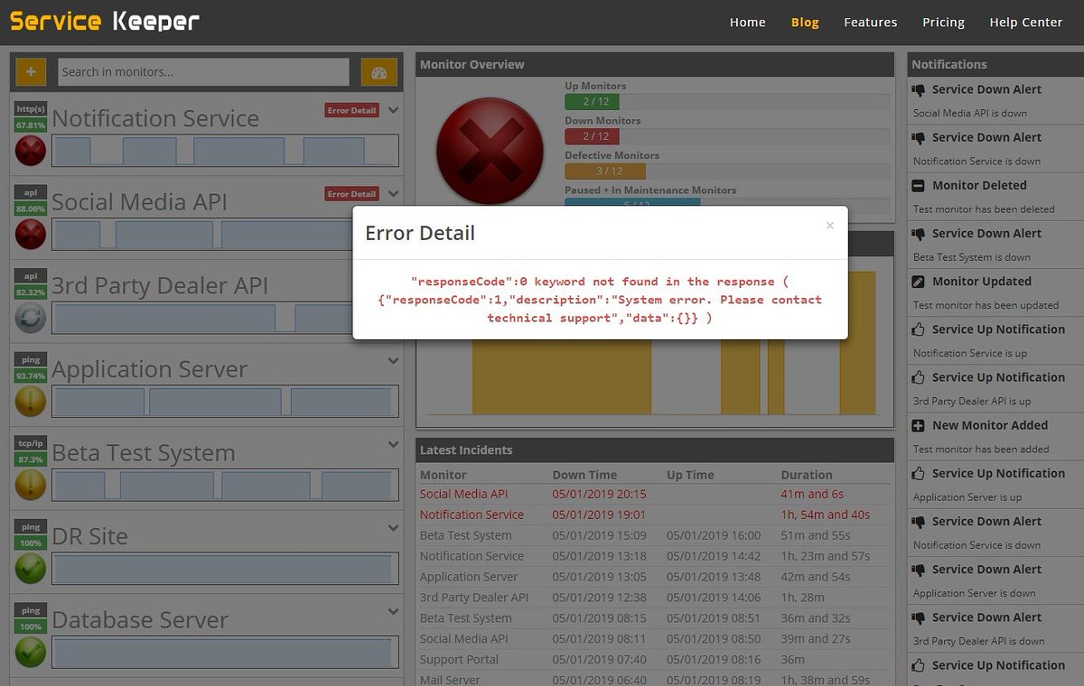ServiceKeeper's tweet photo. By using the "Error Detail" section that is newly added within version 1.8.0, you can now view the real reason of the problem about service which is monitored.
#newfeatures #errordetail #uptimemonitoring #multipointcheck #mobileapplication #uninterrupted #interruption #monitor https://t.co/NiUsU34EpC