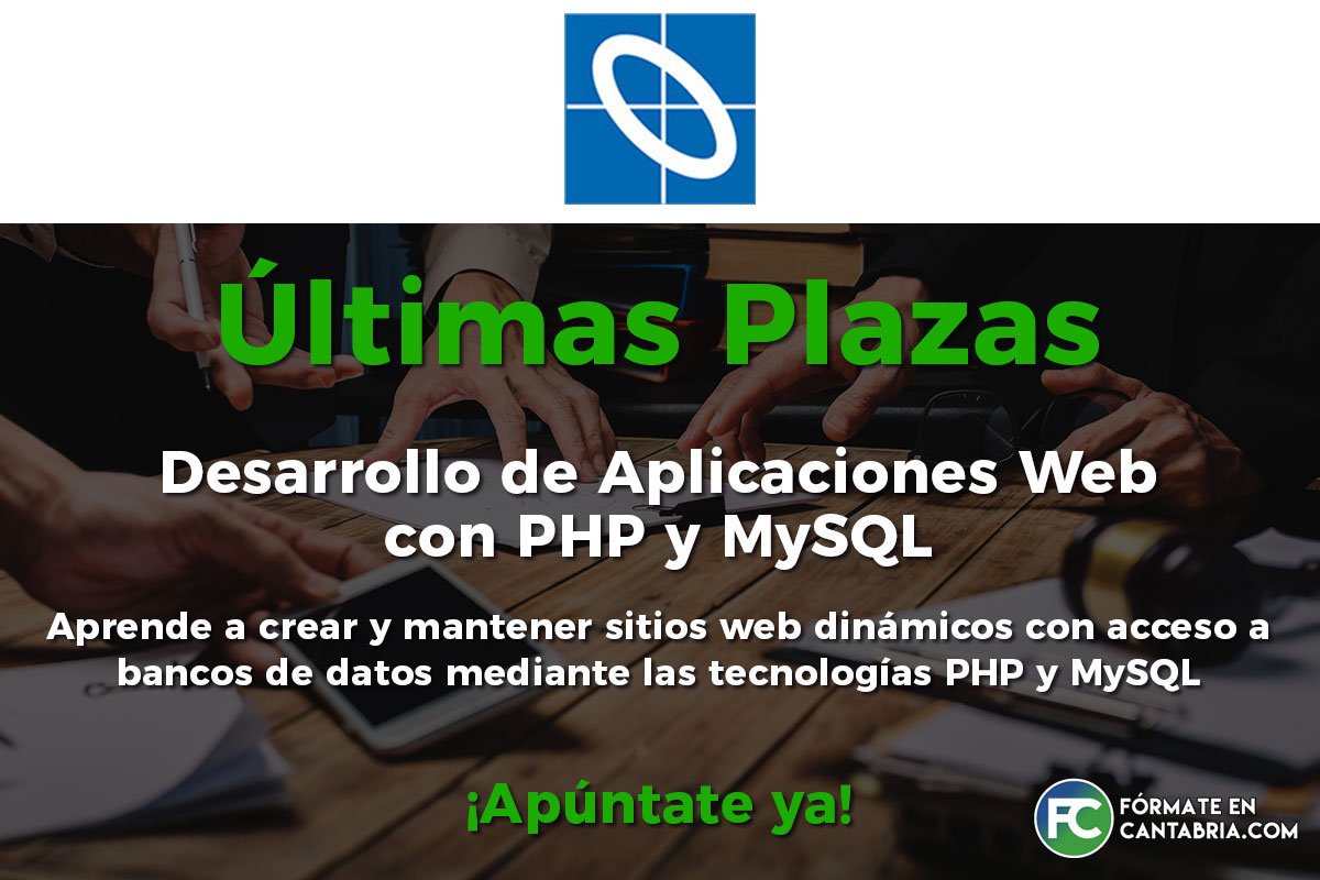 formateencant's tweet photo. Últimas plazas: Desarrollo de Ap. Web con PHP y MySQL. Aprende a crear y mantener sitios web dinámicos con acceso a bancos de datos mediante las tecnologías PHP y MySQL.

Comienzo: 6 Mayo 2019
Más información: https://t.co/WgvMQEsXwK #Formacion #Cantabria #Ceinmark #CursosGratis https://t.co/rGeEG18Qo2
