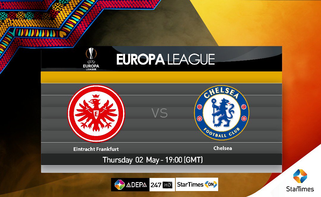 Chelsea travel to Germany to face inform Eintracht Frankfurt in the first leg of the Europa League Semifinals. Catch the action Live and in HD on Adepa TV #UEL