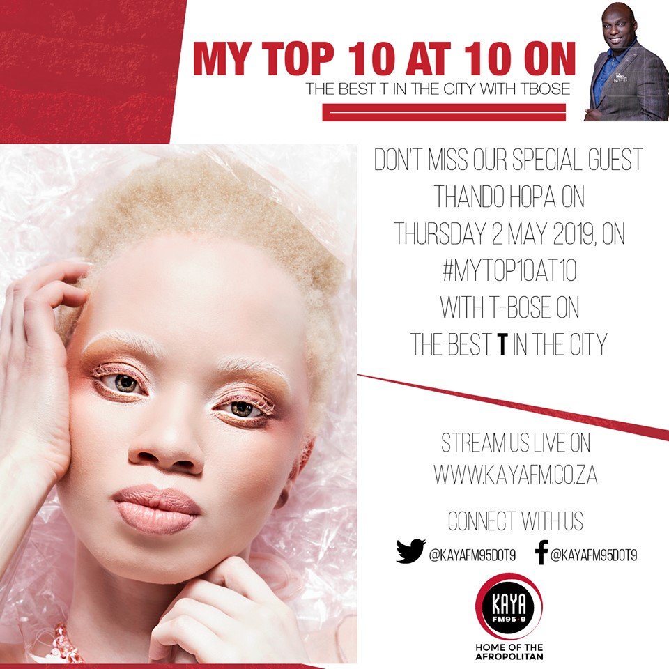 tv_kaya's tweet photo. [LIVE] Watch @thando_hopa  live on #MyTop10at10 with @tboseZA on #KayaTV now.

@kayafm95dot9 

https://t.co/X52o4ibDyl https://t.co/ZS2Rug4f81