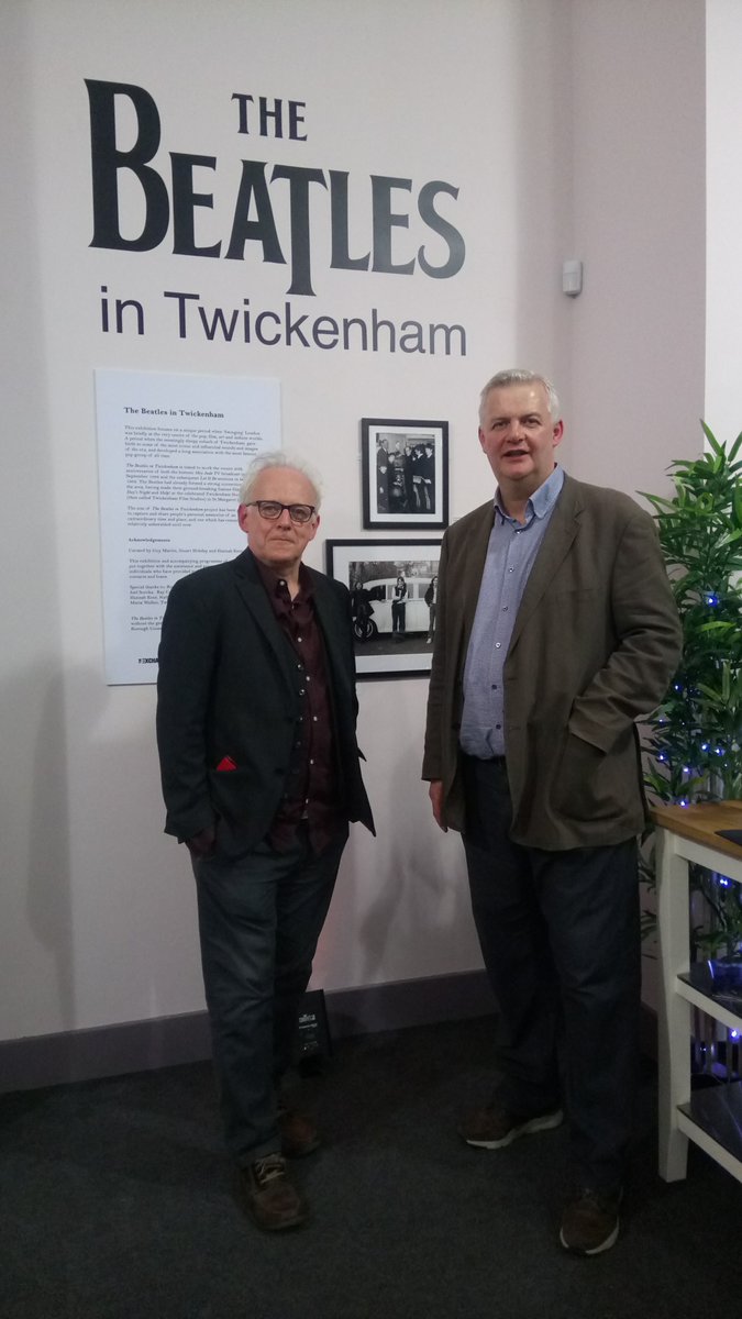 Gratifying to have a lot of interest in the 'Beatles in Twickenham' exhibition launch last night at <a href="/ExchangeTwick/">Exchange Twickenham</a> that I devised with Guy Martin (below). It's free Mon-Fri 10-5pm. Thanks to Exchange team for making it happen.