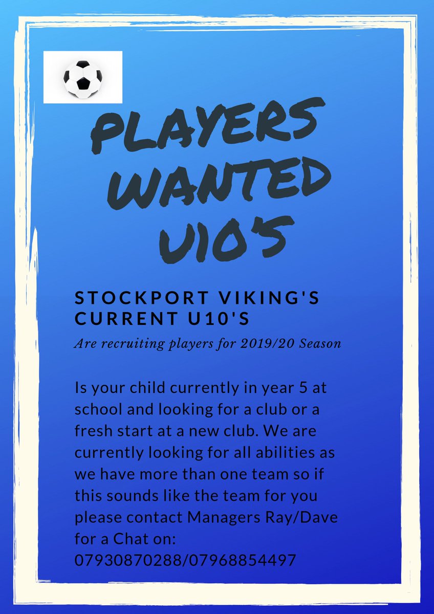 stockportviking's tweet image. Players Required please give us a retweet.