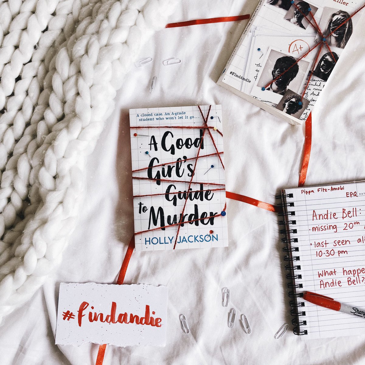 Happy Book Birthday to this absolute gem! 
🔎 A Good Girl’s Guide to Murder 🔎 
Holly Jackson’s incredible debut is an absolute must for true crime and murder mystery fans alike! 
Buy this book guys!! 
#AGoodGirlsGuideToMurder #FindAndie