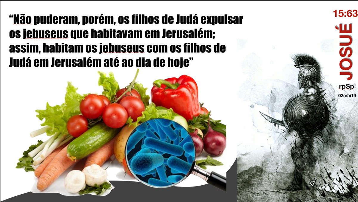 prwalmeida's tweet image. #Js15| Por não atender as instruções de Deus é que sorrateiramente vamos deixando o inimigo conviver em nosso meio e, por poucos que sejam, serão uns “jebuseus" em nosso prato, contaminando nossa saúde espiritual. Afinal, que comunhão poderá ter a luz com as trevas? (2Co 6:14,15)