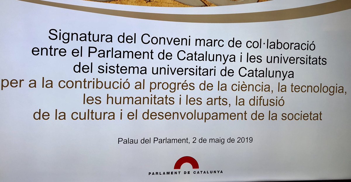 JosepMGarrell's tweet photo. Un pas més que consolida la col·laboració de les universitats de Catalunya amb el Parlament. Acostem l’activitat parlamentària als universitaris, i posem a disposició del @parlamentcat els actius i @coneixementcat de les nostres @universitatscat. Enhorabona!
cc: @rogertorrent https://t.co/DJKRKAcG8i