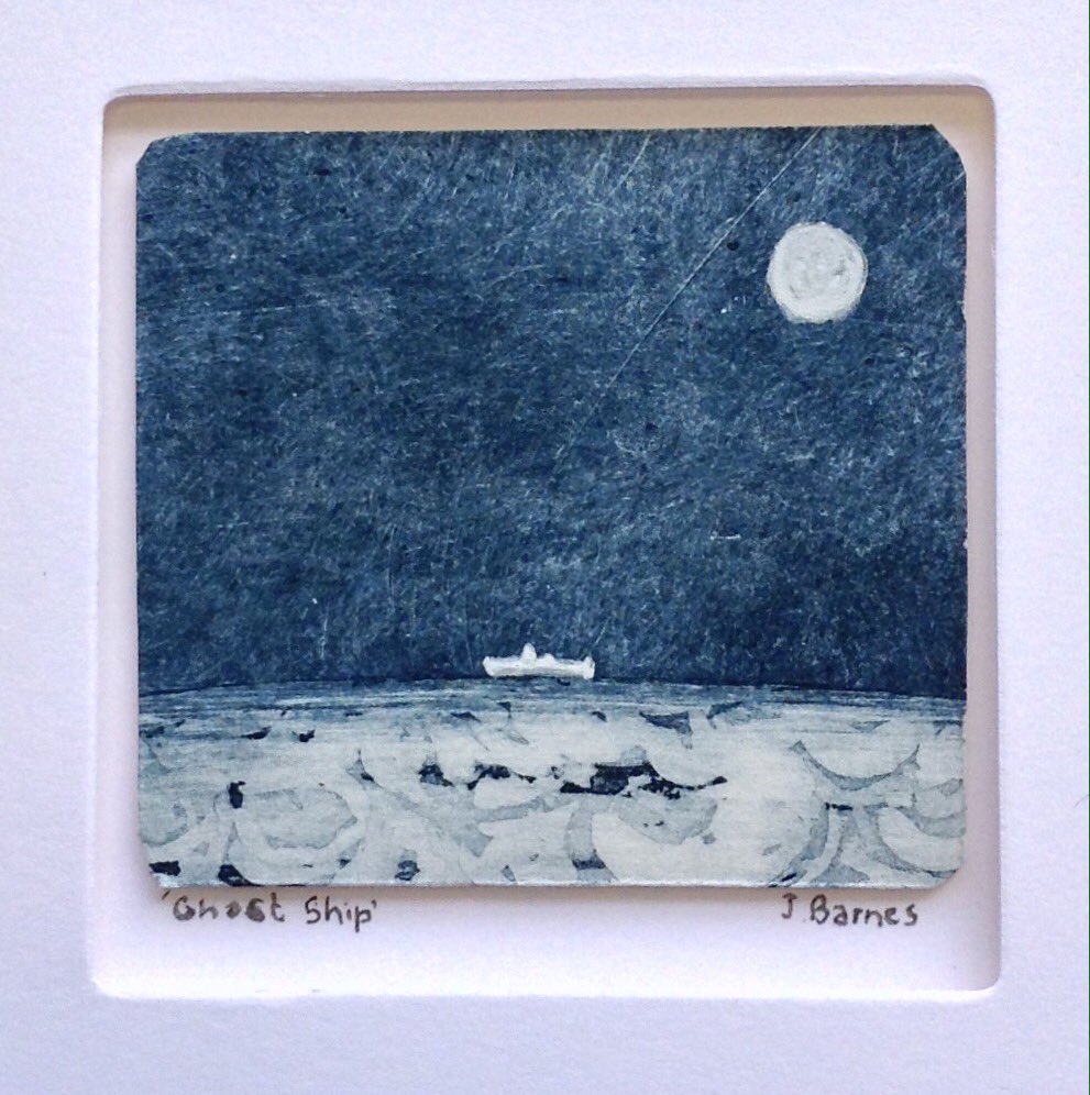 'Ghost Ship'
Hand-tinted micro-etching
5.5x5cm

@printfestulverston #printmaking #etching #artscumbria #ship #notjustlakes