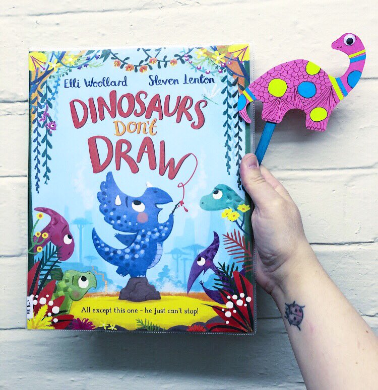Our library storytime today is rather dinosaury. I’ve chosen Dinosaurs Don’t Draw by the awesome <a href="/Elli_fant/">Elli Woollard</a> @StevenLenton and <a href="/MacmillanKidsUK/">Macmillan Children's Books</a> 

Brilliant rhyme-filled fun, with bright bold illustrations, I know our pre-schoolers will love this
 🦕🦖💖

#BookMonsters #Librarylife