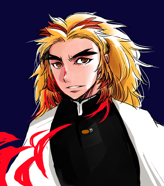aima_ruさんがTwitterに投稿した煉獄杏寿郎(鬼滅の刃)のイラスト。