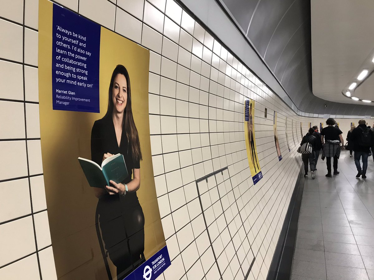 TiganMP's tweet photo. ‘It’s okay to be uncomfortable. It means you’re growing.’ Loved coming across these inspirational women of TfL posters! @TfL @MayorofLondon #behindeverygreatcity #hiddencredits #YouCantBeWhatYouCantSee https://t.co/eSA95QjbDc