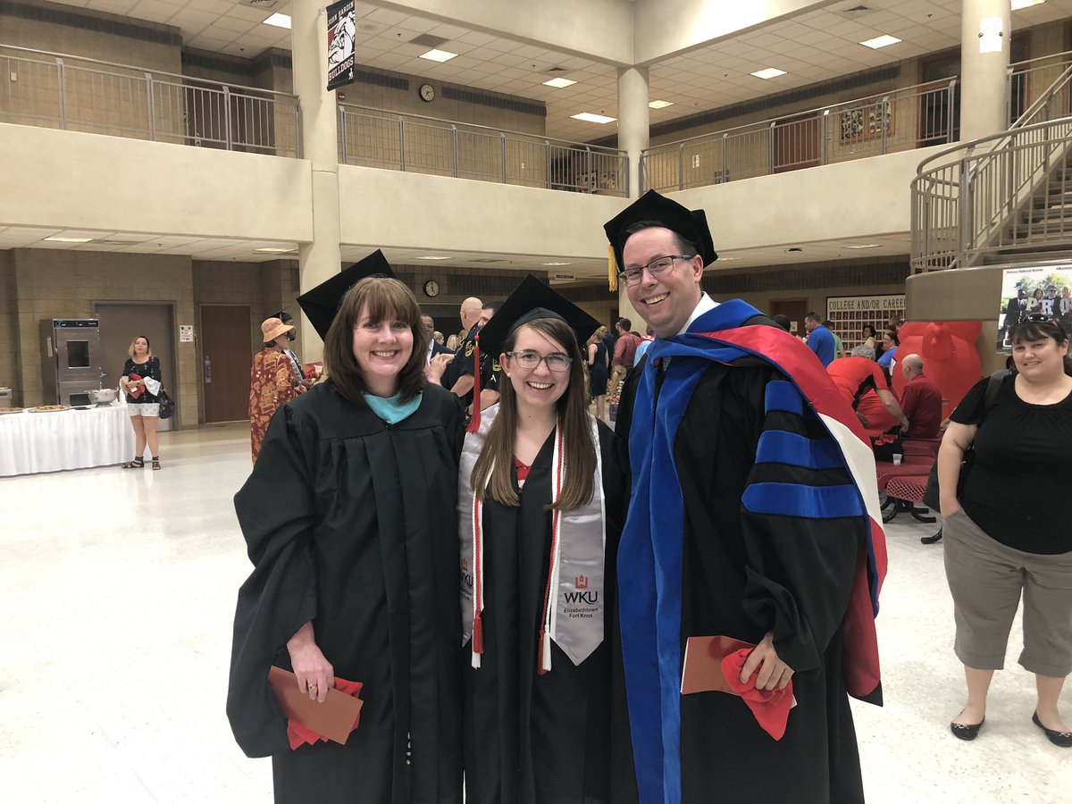 Enjoyed attending the WKU Elizabethtown-Fort Knox Graduand Ceremony. Congrats to Abbi Adams (Middle Grades Education Language Arts and Social Studies) and the faculty, including Melia Mattingly, who have worked with her and the other graduates from 2019!