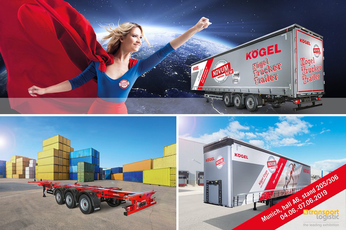koegel_spain's tweet photo. #transportlogistic2019 – #Kögel expone el semirremolque de la generación #NOVUM y sus servicios. ➡ Kögel expone tres productos en #Múnich. ➡ Amplia gama de servicios en torno al semirremolque. 🇪🇸 https://t.co/DJc8WpTOkE 🇬🇧 https://t.co/tMef1yt2Hj https://t.co/tvHeLpR4E0