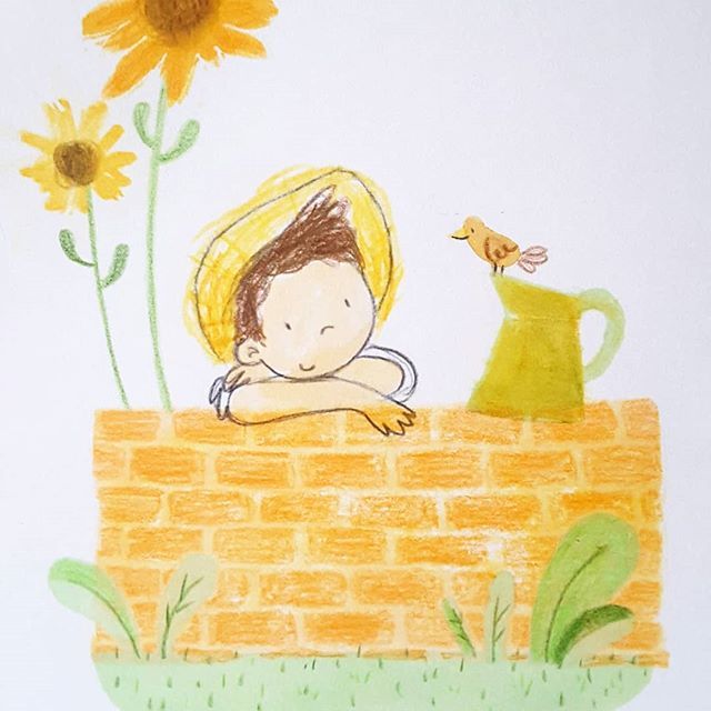 rachel_benge's tweet photo. Hello May! Time for blue sky and sunshine 😊

#illustration #kidlitart #childrensbookillustration #art #promarker #colouredpencil #sunnyday #sunflowers #bird #garden #gardener https://t.co/W6oXnlSunm https://t.co/SX3qZI2uGx