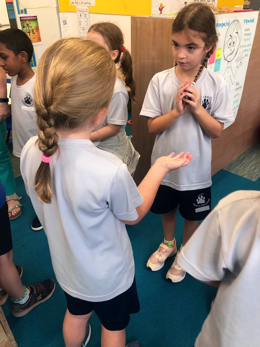 Today’s coteaching emphasized the importance of standing up for yourself&amp; others. <a href="/cwright_chris/">Chris Wright</a> &amp; I taught in parallel - one group explored words&amp; tone, the other body language- then Ss paired up and taught eachother&amp; role played. #teamteach #ISKLproud #lifeskills <a href="/ISKLofficial/">The International School of Kuala Lumpur (ISKL)</a>